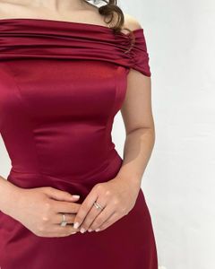 Elegant Satin Off-Shoulder Dress