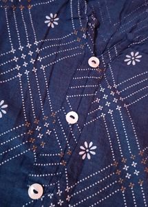 Navy Blue Bandhni Print Kurti