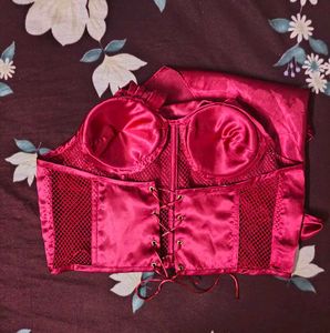 ❤️‍🔥Red Rhinestone Corset Top❤️‍🔥