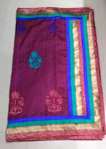 Unused Saree With Embroidery Design