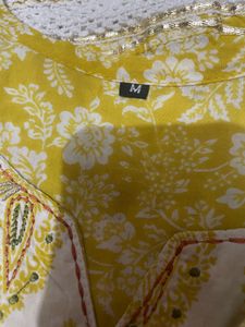 Yellow Printed Kurta Set