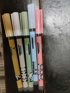 Cute Panda Pastel Pens - Set of 5