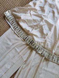 Cream Embroidered Salwar Suit