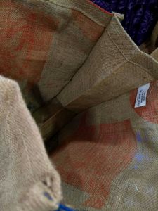 Jute Tote Bag with Colorful Design