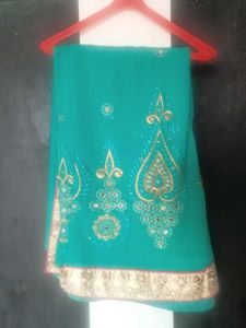 Elegant Teal Saree