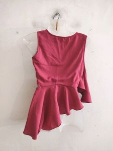 Ajio Mauve Waist Cut Top ( Women)