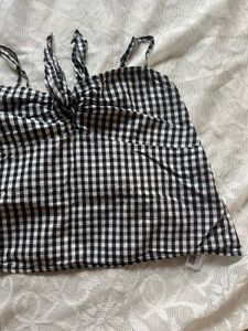 Gingham Tie-Front Crop Top