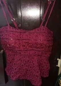 Pink  Peplum Top