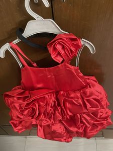 New born Rose Dress With Hair Band