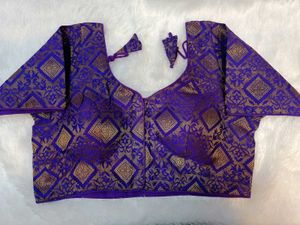 Elegant Purple Brocade Blouse