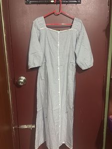 Gingham Button-Front Midi Dress