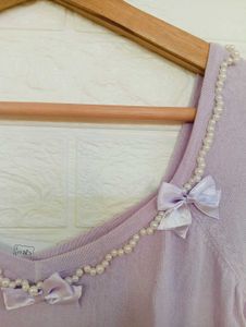 Cute Lavender Top with Bows