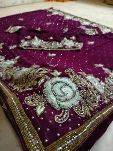 Purple Heavy 💜 Saree With Blouse ✨🔥🫰