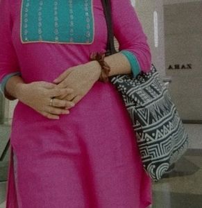 Black Printed Tote Bag