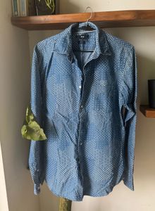 Blue Uniqlo Patterned Shirt