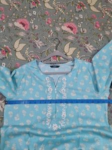 Light Blue Printed Kurta From Yousta