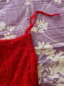 Red Crop Lehenga