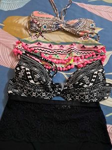 Combo Of Four  Padded  Hnm Bra N Panty