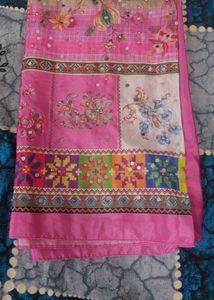 Mirror Work Blouse And Saree
