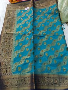 Elegant Blue Banarasi Saree