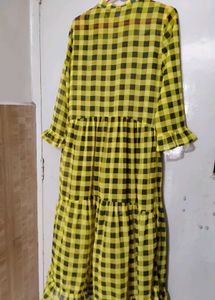 Checkered Tiered Maxi Dress