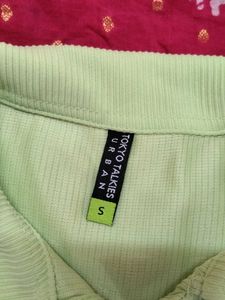 Fluorescent Green Ribbed Shirt