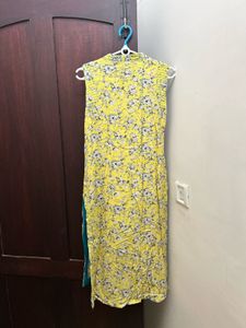 Yellow Floral  Daily Kurta