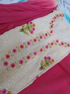 Beautiful Peach Magenta Suit Set