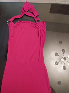 ***Reduced Price-Red full length halter  back less dress