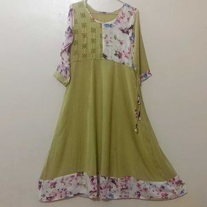Floral Print Kurta light green