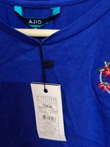 Blue Embroidered Top