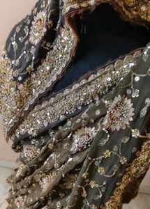 pure Georgette aari an fully zardozi 💯 saree 😍