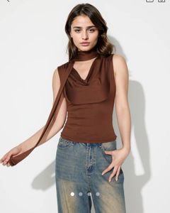 Ribbon Brown Tank Top