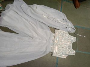 Girls Shrug Crop Top And Plazzo