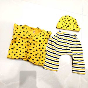 Starry Yellow Baby Beanie
