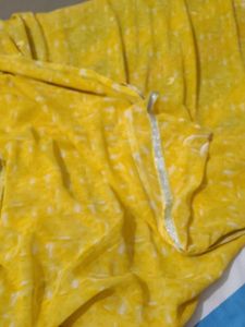 Yellow Saree with beautiful Flowers