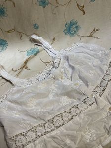 White Lace Trim Top