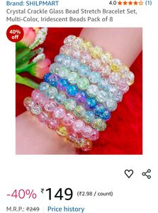 Crystal Bead yellow Bracelet  - SHILPMART