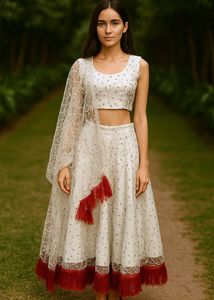 White Embroidered Lehenga Choli 🍷