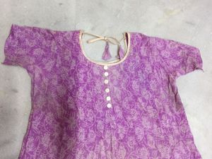 Comfortable Lavender Colour Cotton Kurti