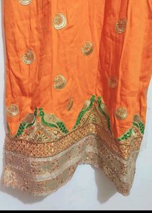 Orange🟠 Designer Plazo Suit &amp; Dupatta 38 Bust
