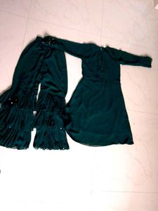 Emerald Green Embroidered Anarkali Suit