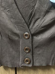 Brown Cropped Cardigan