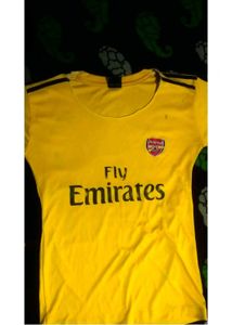Yellow Arsenal &#34;Fly Emirates&#34; Football Jersey