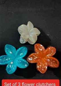 Set Of 3 Flower Claw Clips