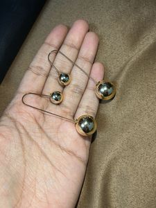 Gold Ball Drop Earrings