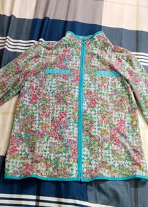 Floral Print Zip-Up Shirt