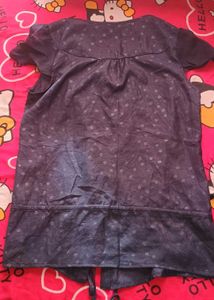 New Cute Navy polka dot  Ruffle Top