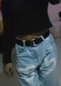 Black Long Sleeve crop top