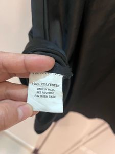 Black Midi A-Line Satin Skirt